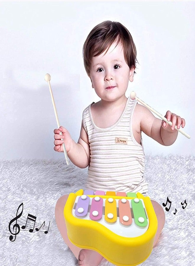 JAPSI 2-in-1 Musical Toy, Xylophone and Piano with 5 Colourful Keys, Educational Activity Toy for Kids 3+ Years - Image 3